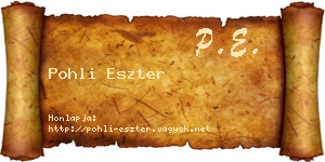 Pohli Eszter névjegykártya